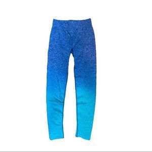 Blue turquoise ombre full workout leggings medium